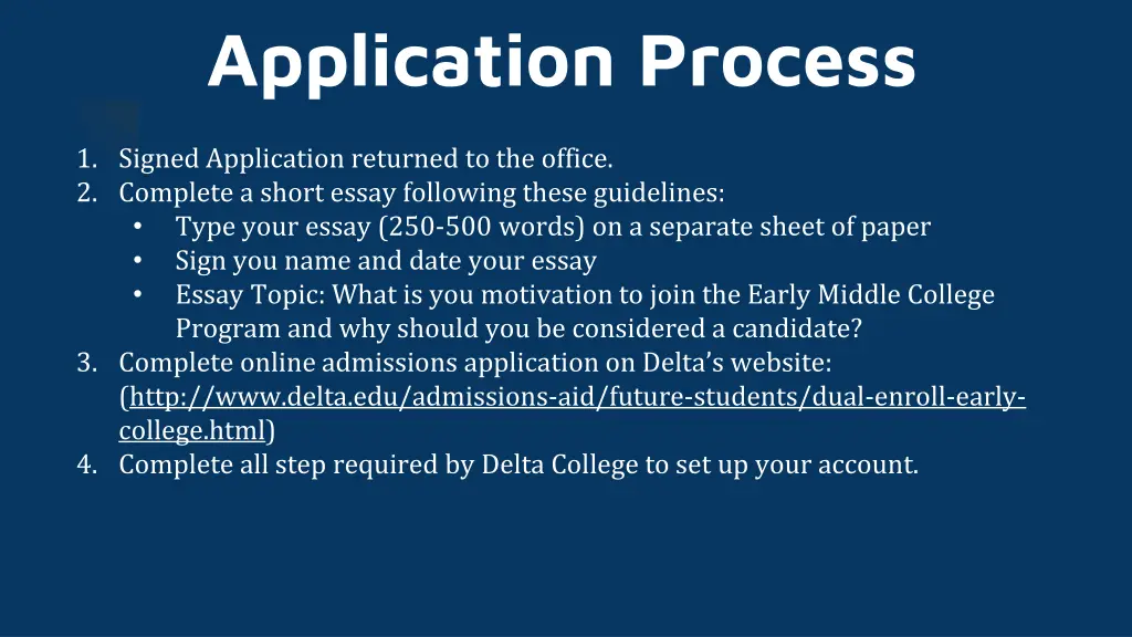 application process