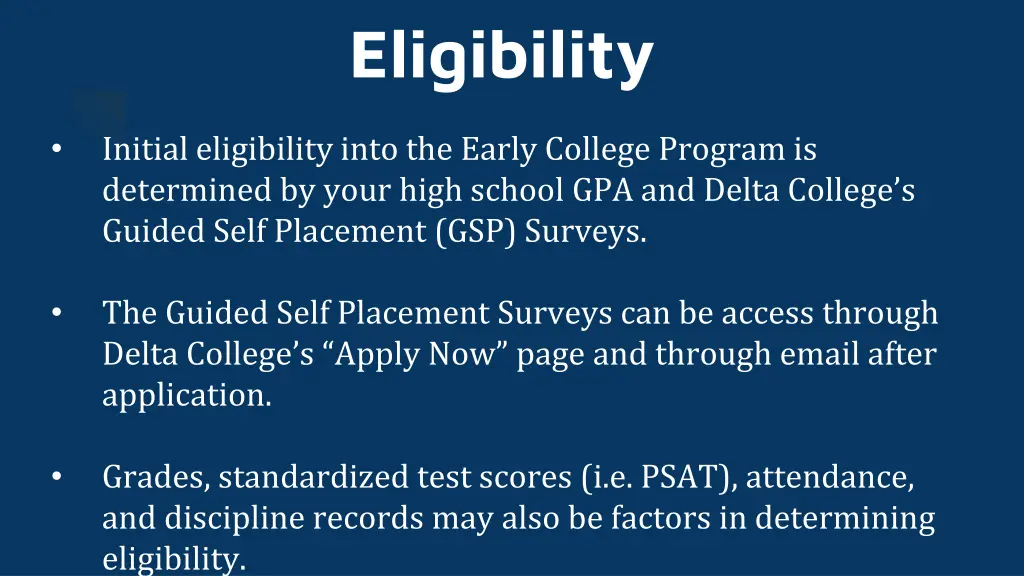 eligibility