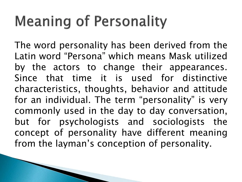 the word personality has been derived from