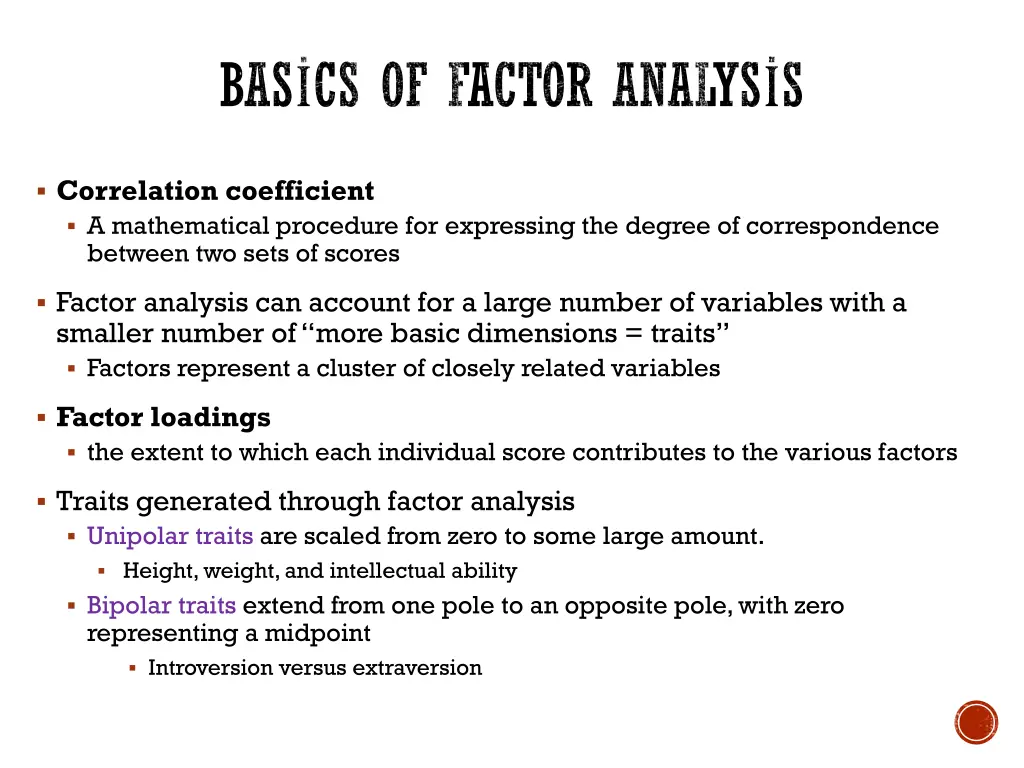 bas cs of factor analys s