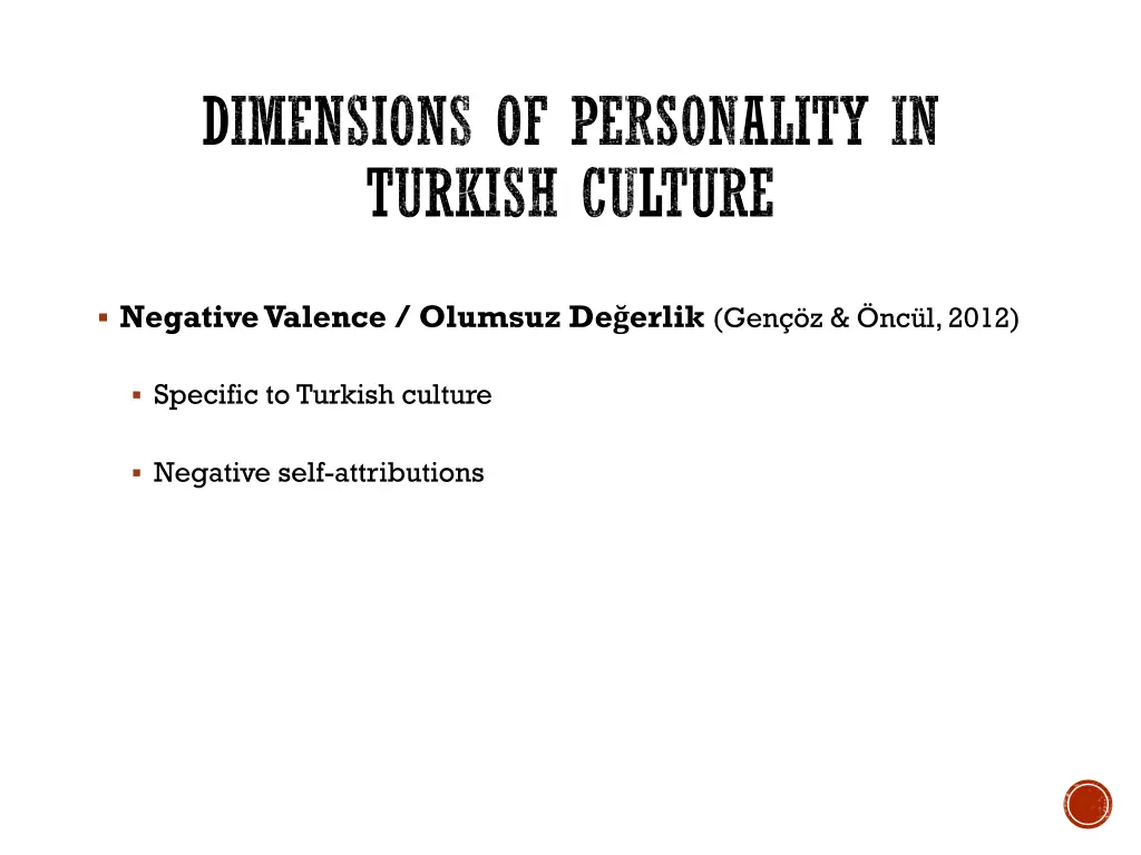 dimensions of personality in turkish culture