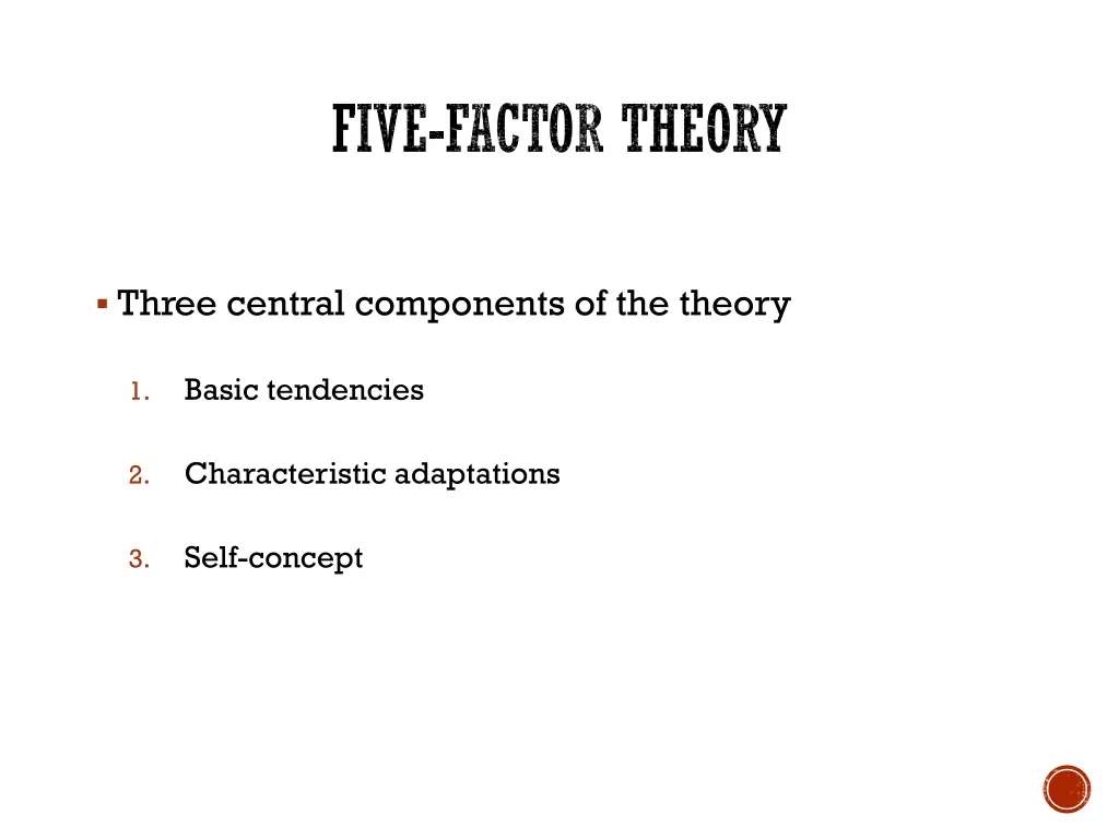 five factor theory 2