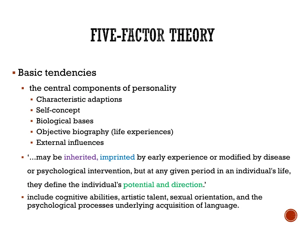 five factor theory 3