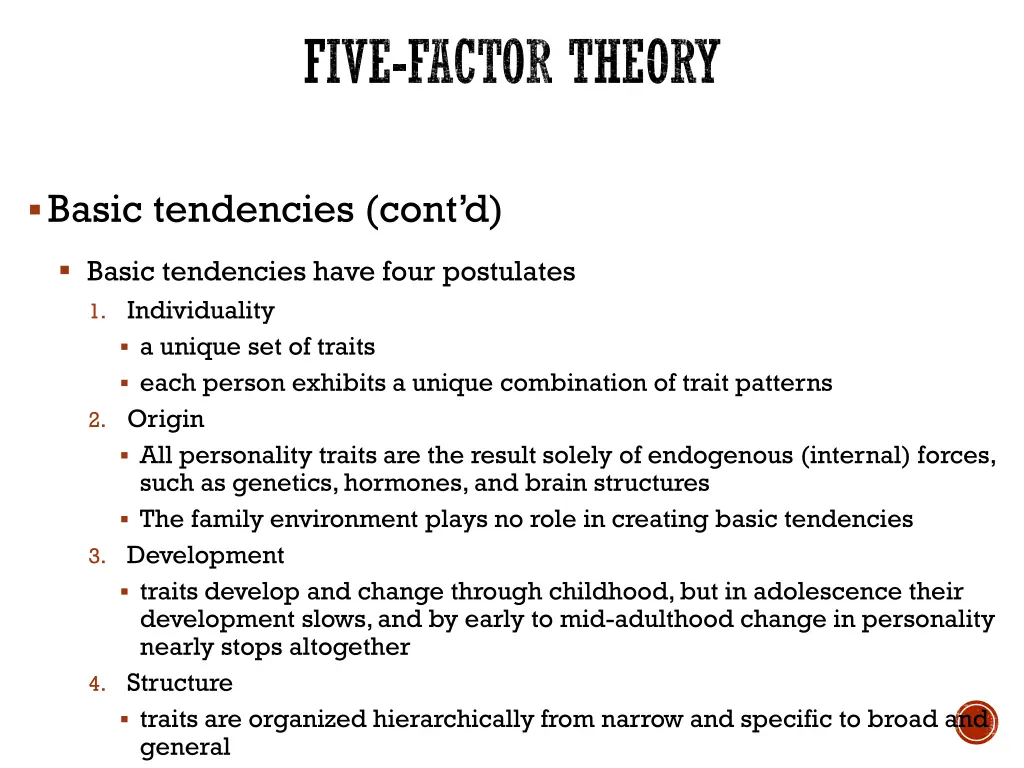five factor theory 4