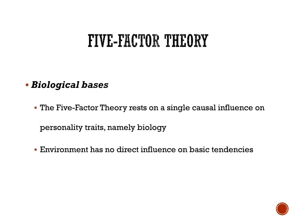 five factor theory 9