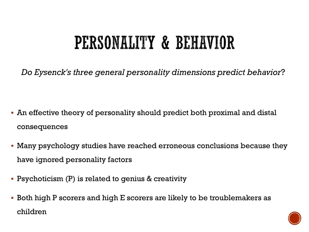 personality behavior