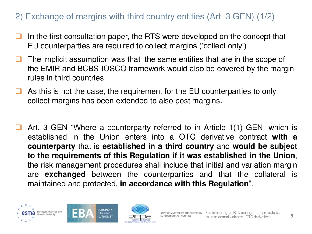 2 exchange of margins with third country entities