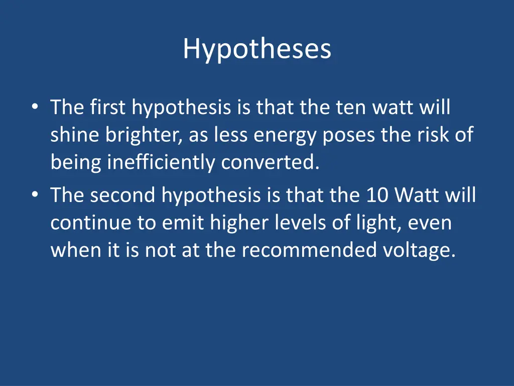 hypotheses