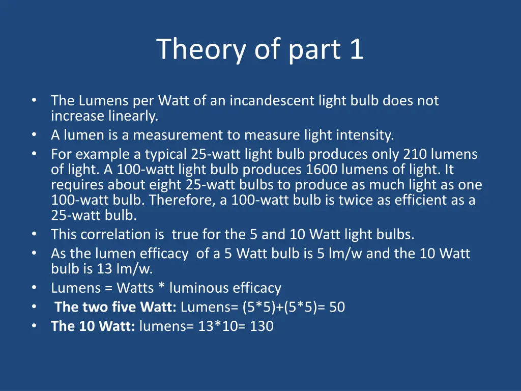 theory of part 1