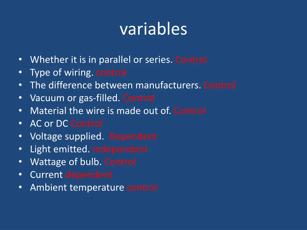 variables