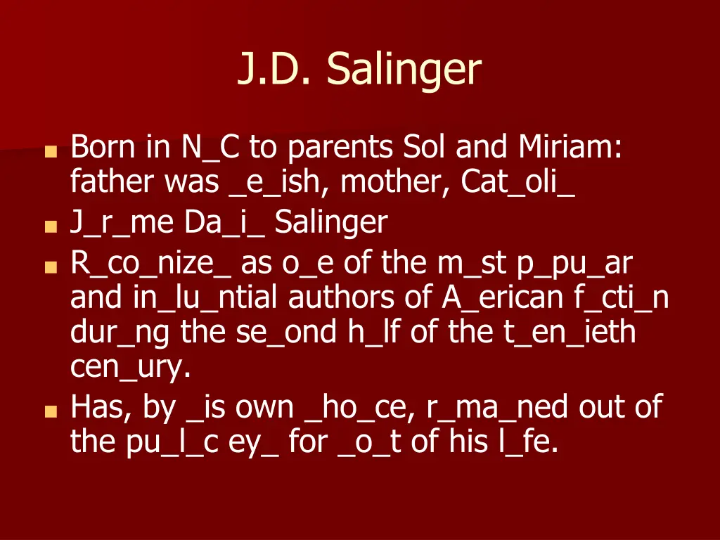 j d salinger 1
