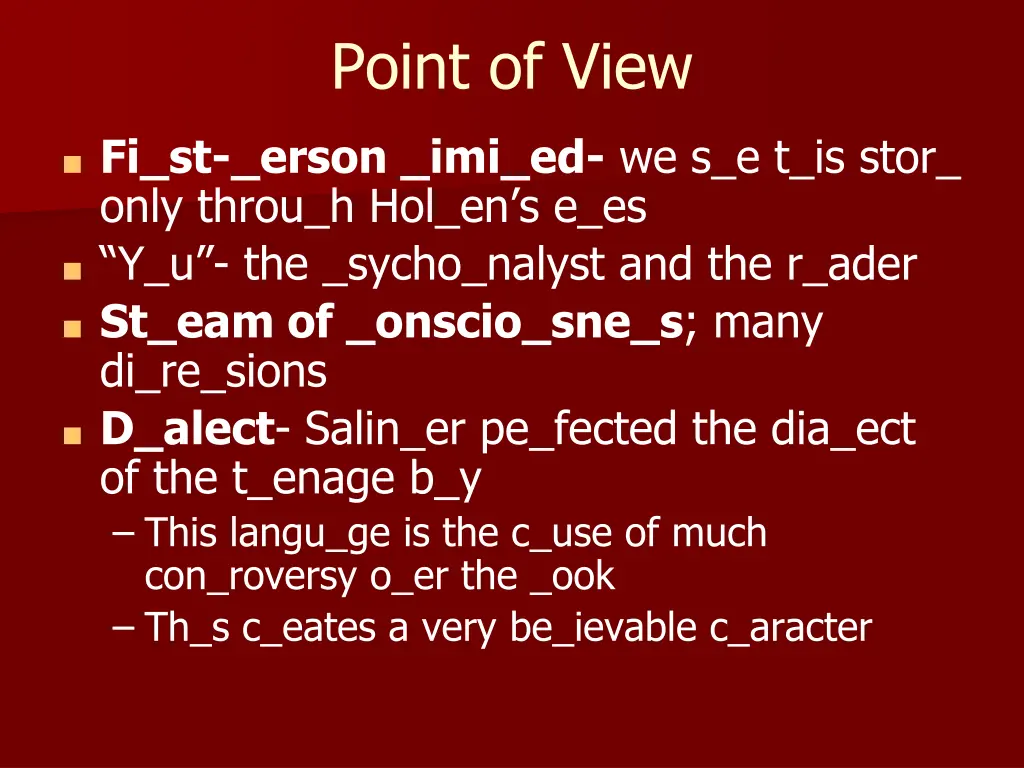 point of view