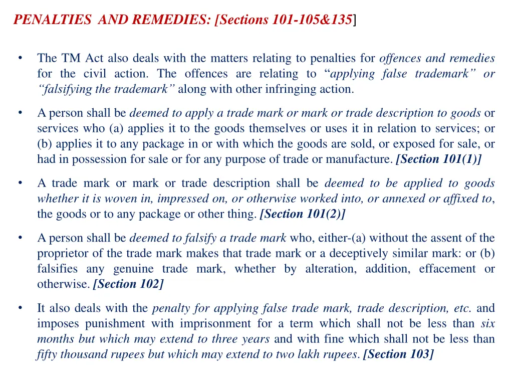 penalties and remedies sections 101 105 135