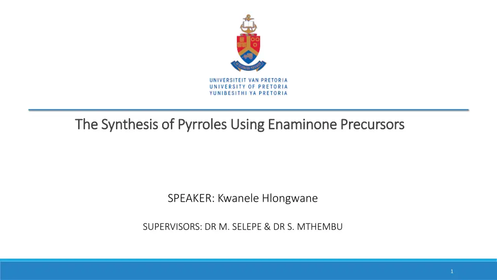 the synthesis of pyrroles using enaminone