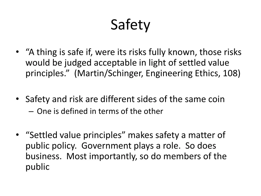 safety