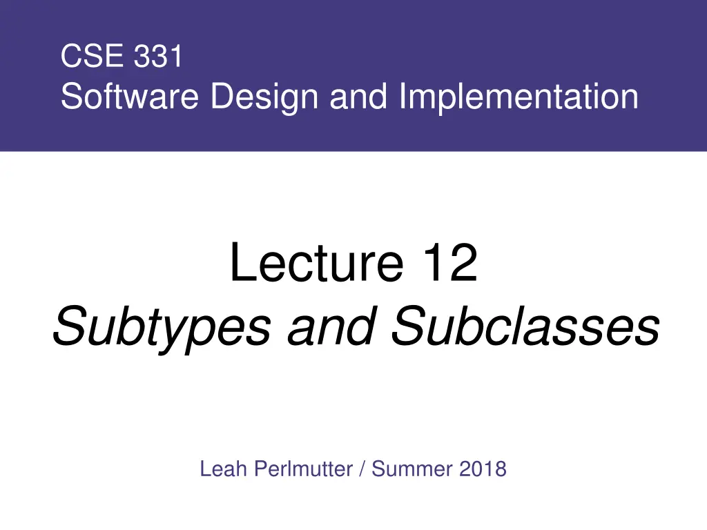 cse 331 software design and implementation