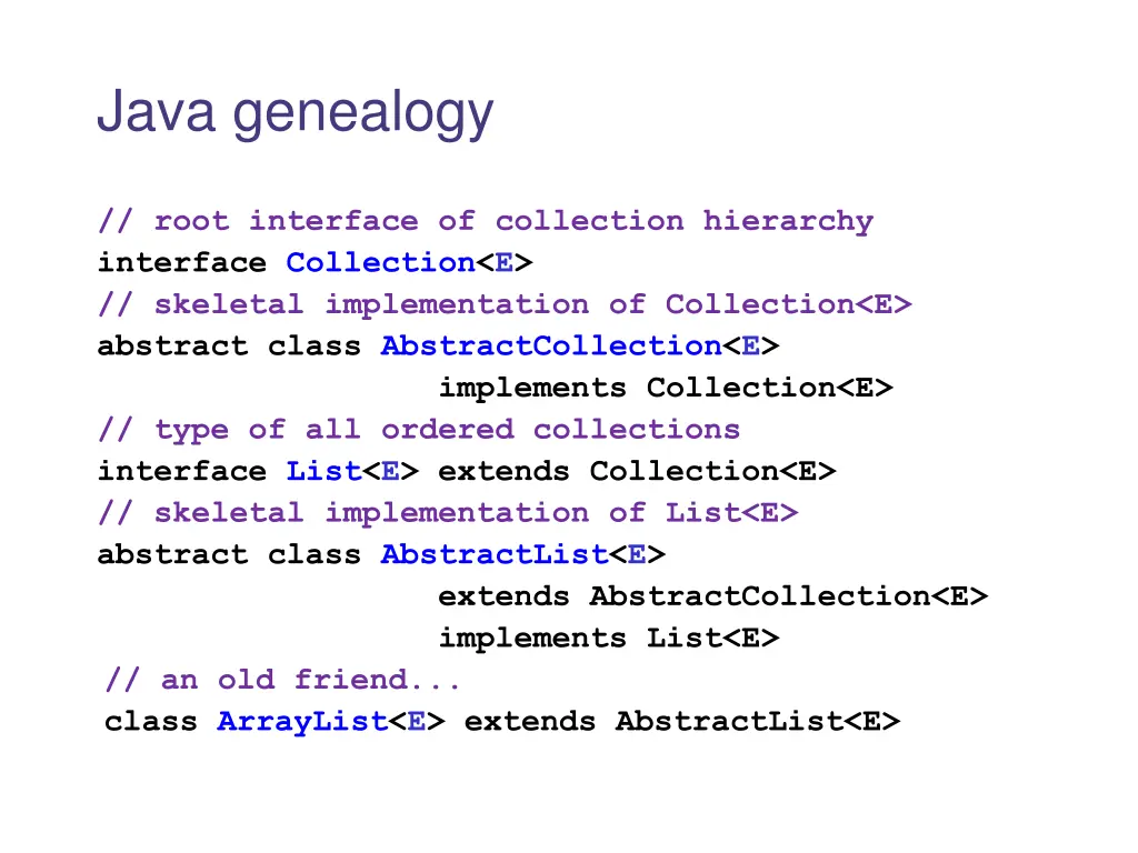 java genealogy