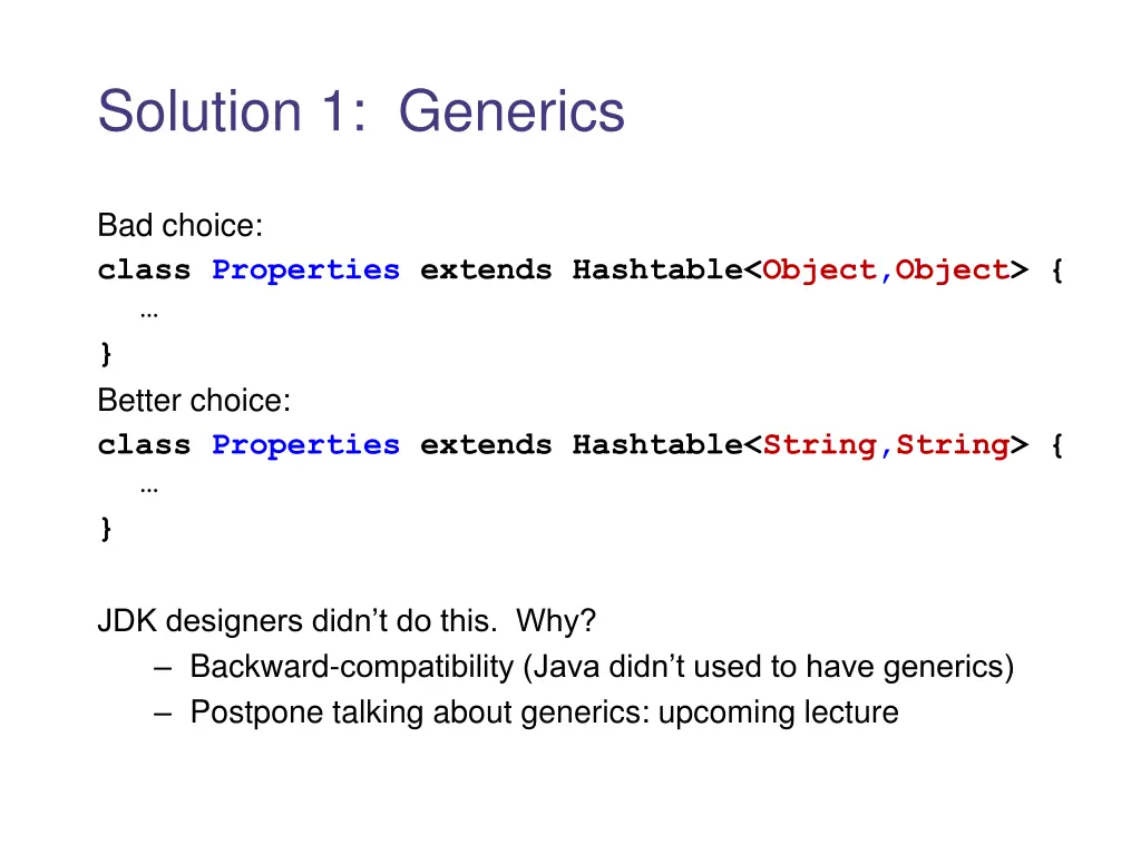 solution 1 generics