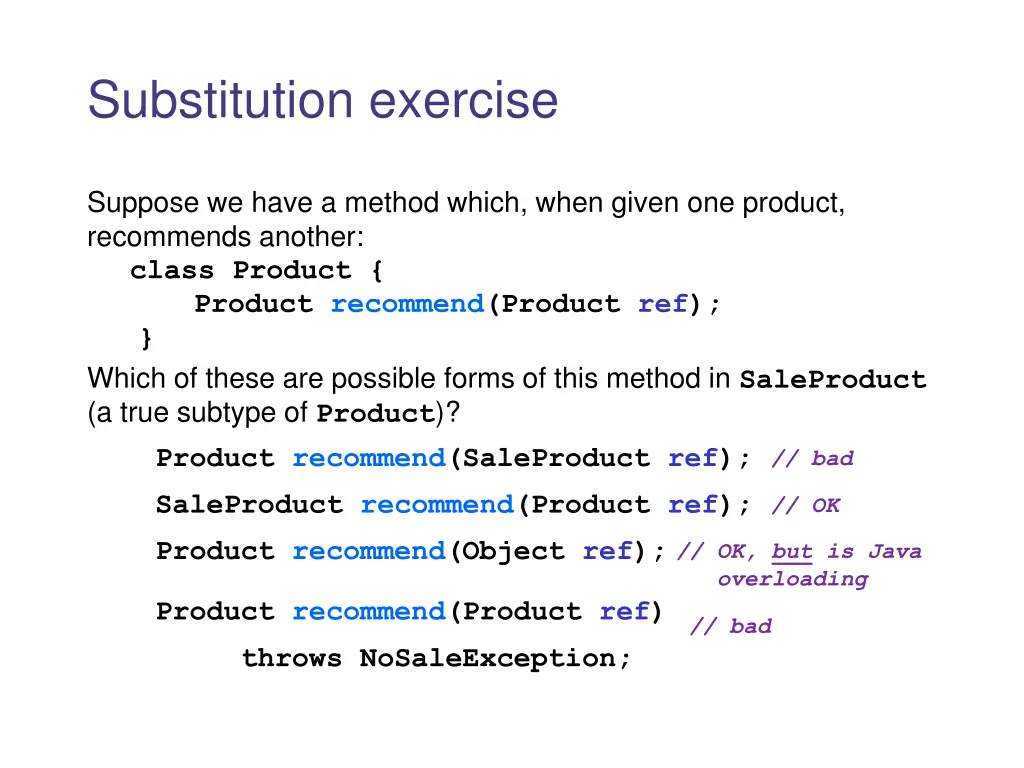 substitution exercise