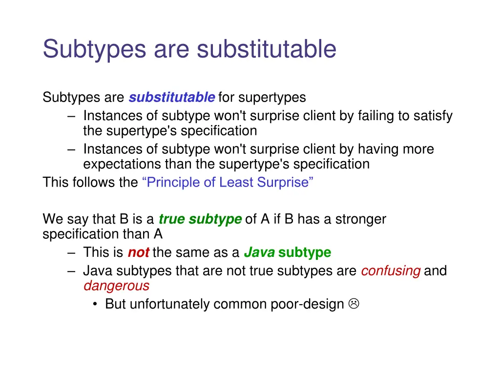 subtypes are substitutable