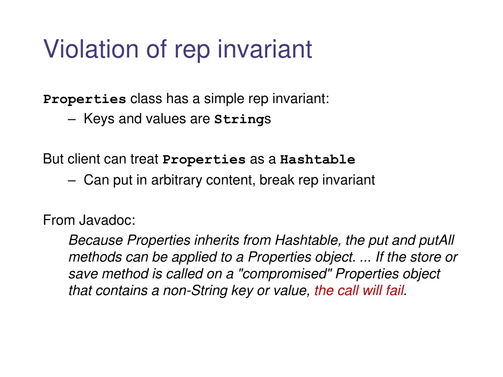 violation of rep invariant