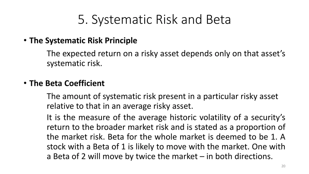 5 systematic risk and beta