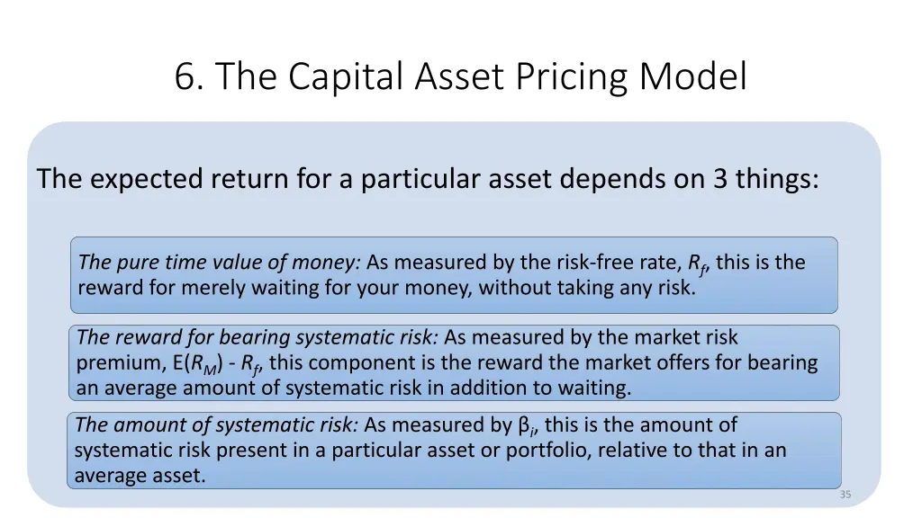 6 the capital asset pricing model