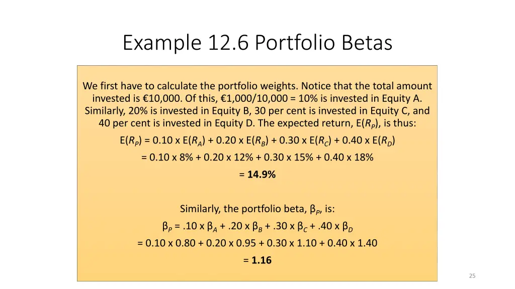 example 12 6 portfolio betas 1