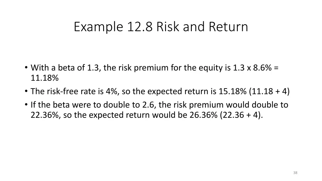 example 12 8 risk and return 1