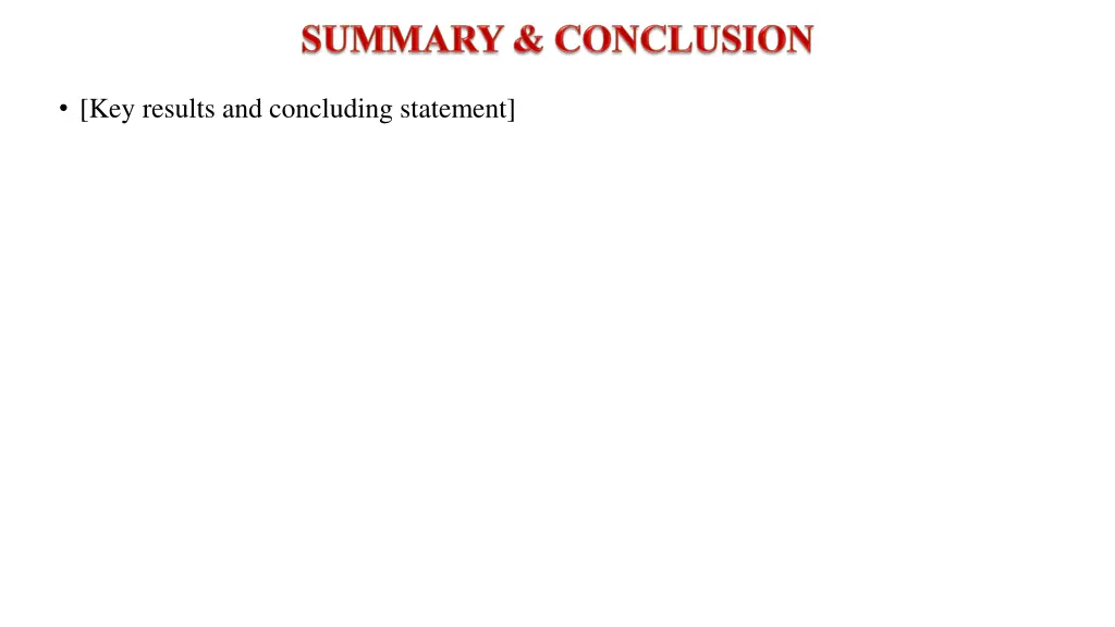 key results and concluding statement