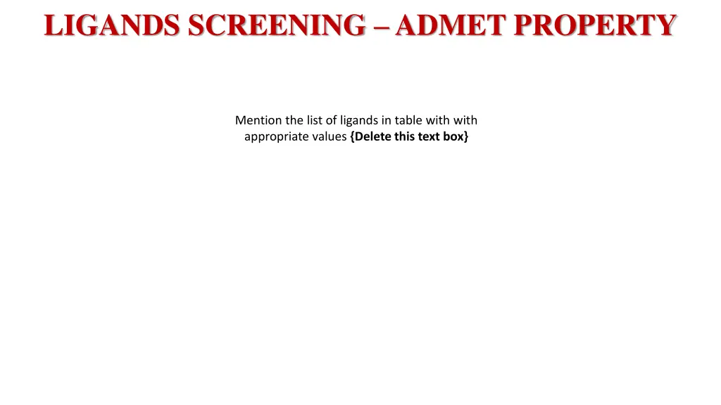 ligands screening admet property