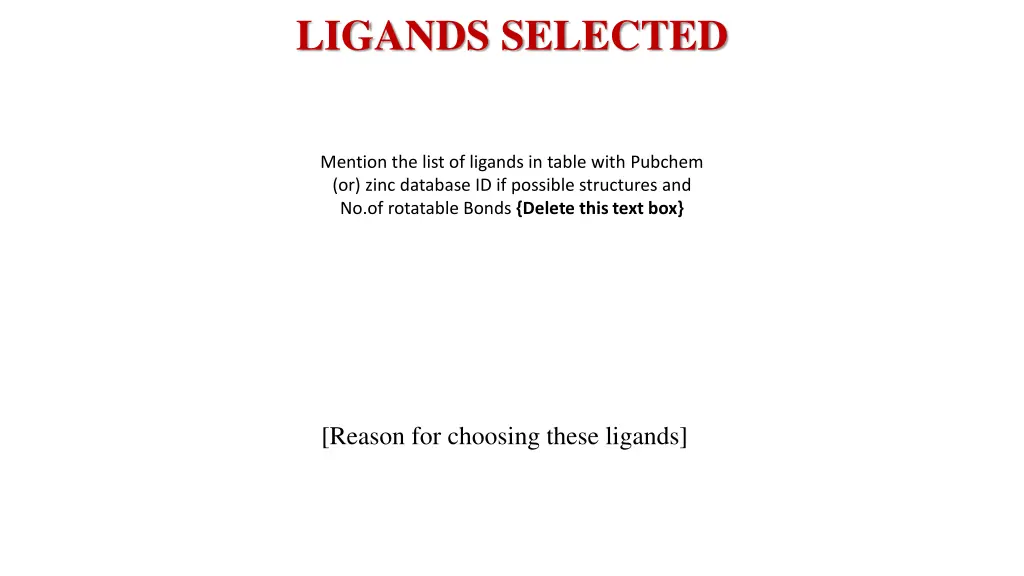 ligands selected