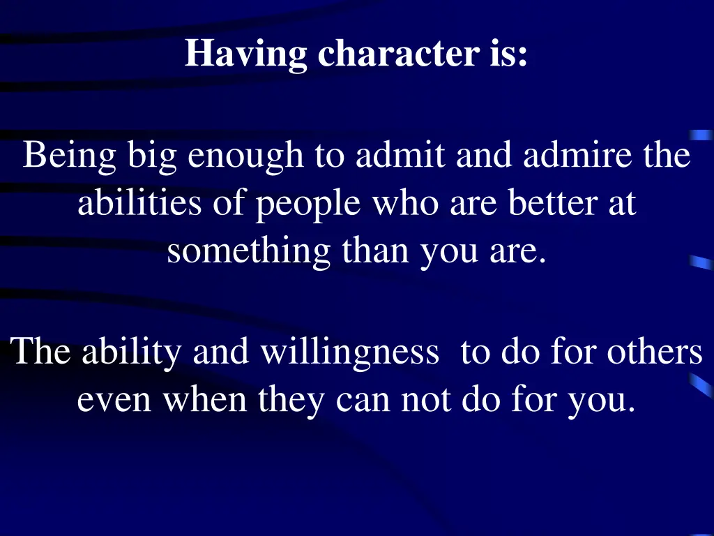having character is