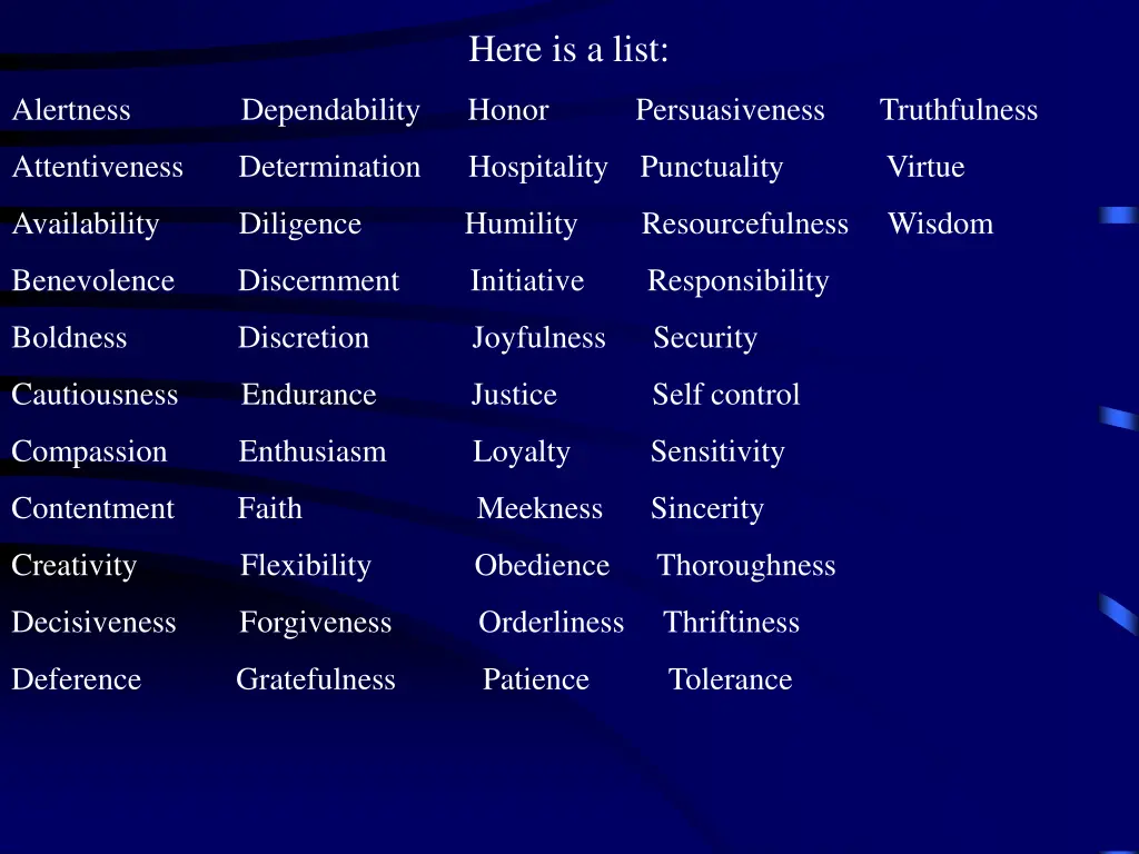 here is a list