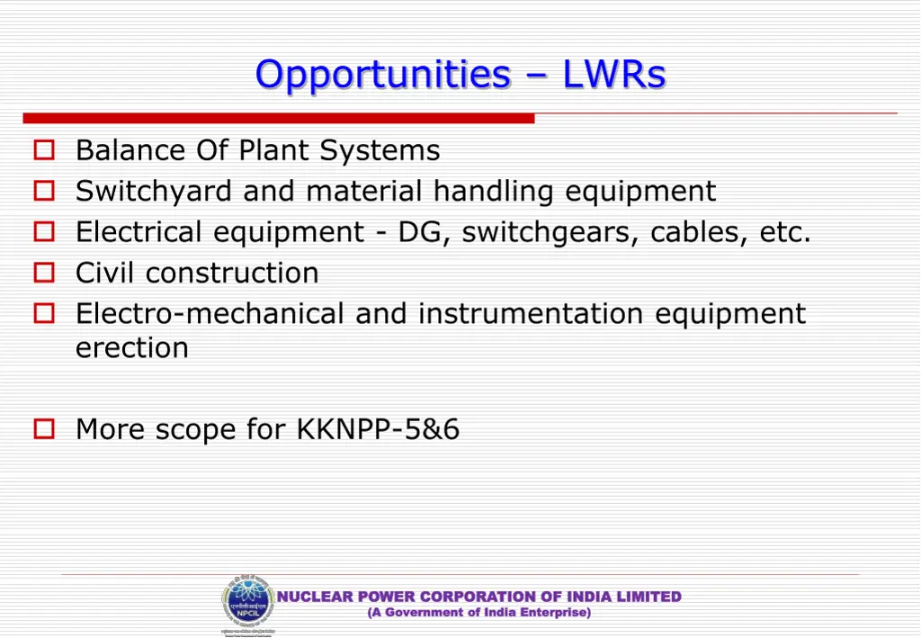 opportunities lwrs