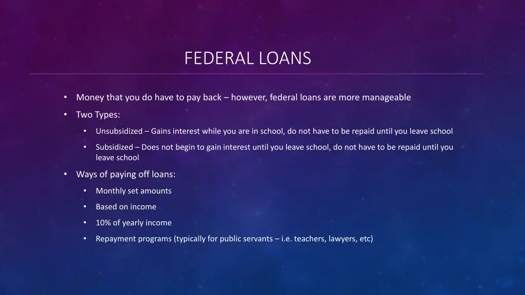 federal loans