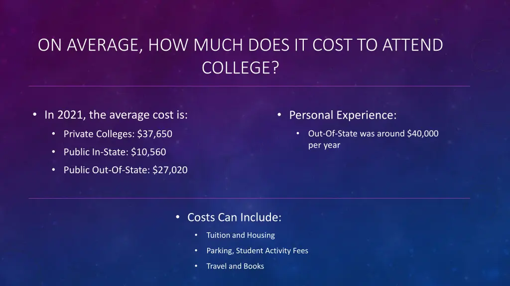 on average how much does it cost to attend college