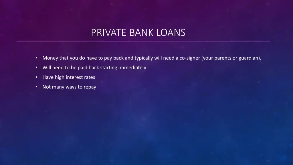 private bank loans