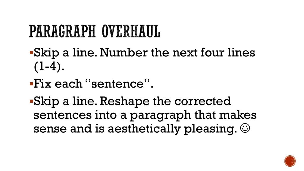 paragraph overhaul skip a line number the next