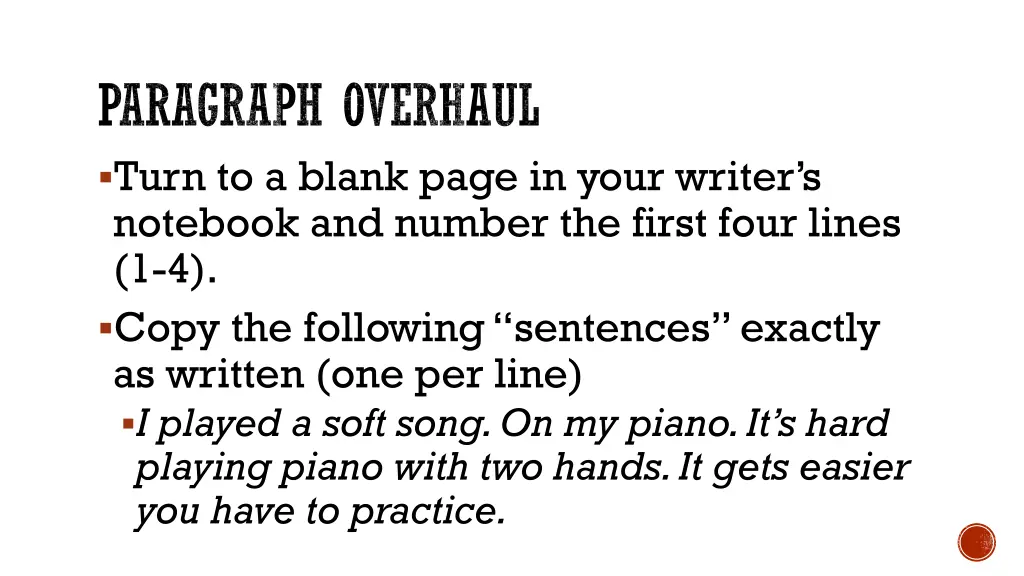 paragraph overhaul turn to a blank page in your
