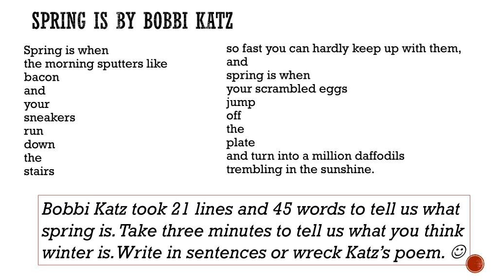 spring is by bobbi katz