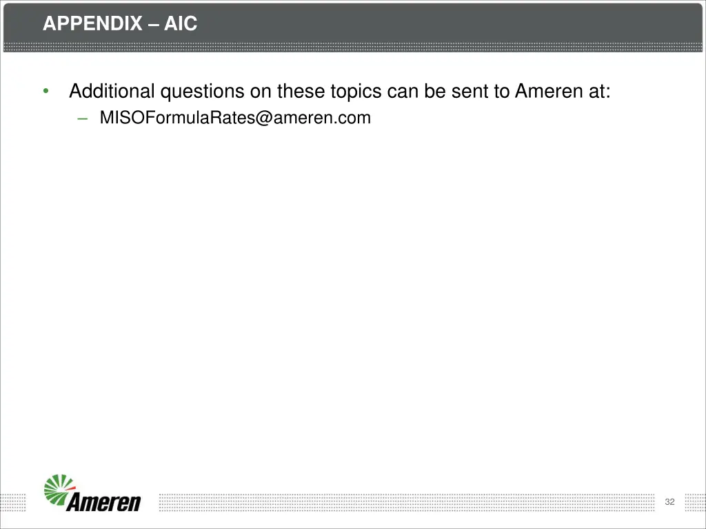 appendix aic