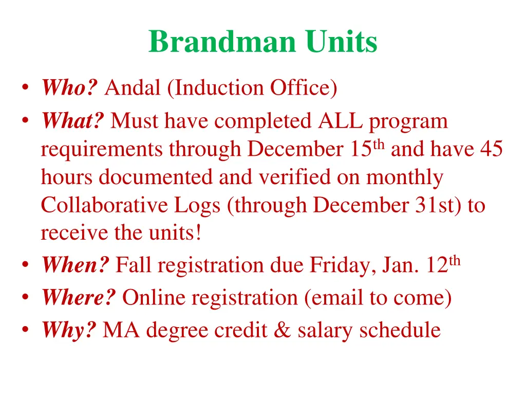 brandman units