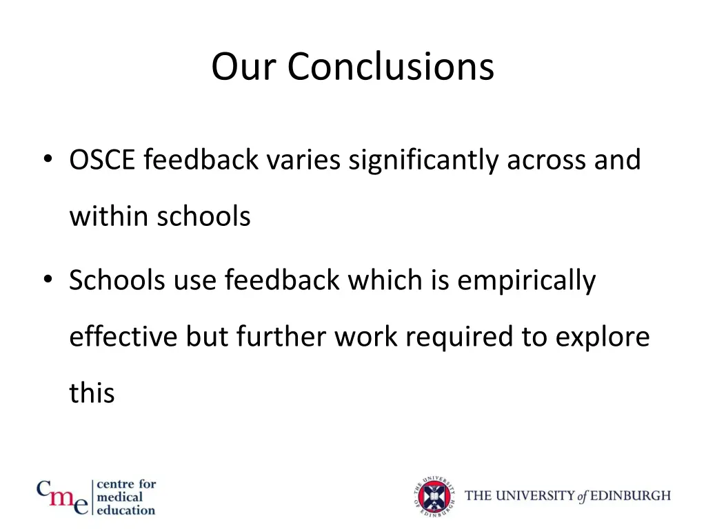 our conclusions