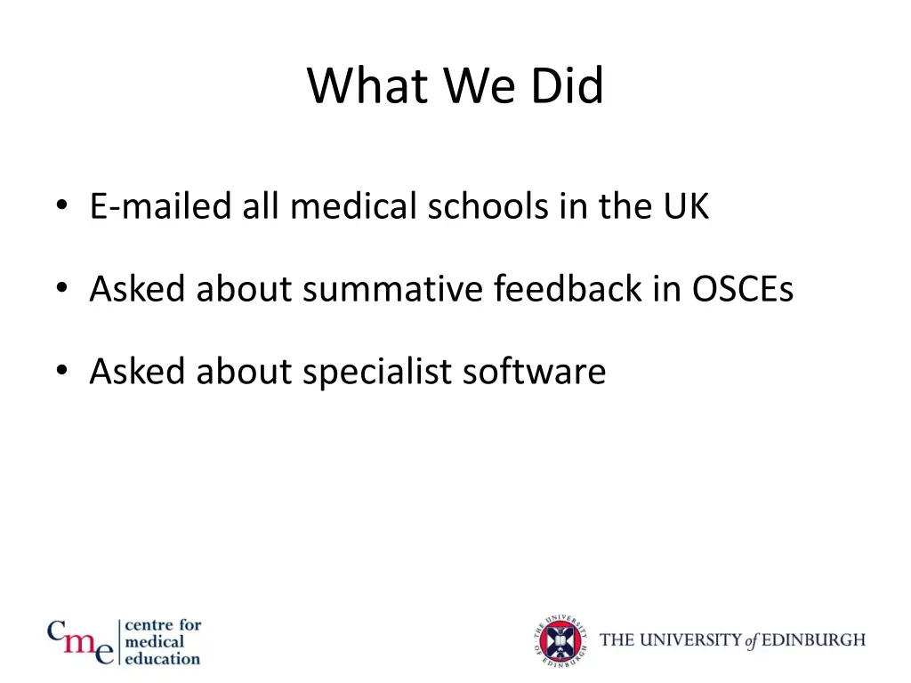 what we did
