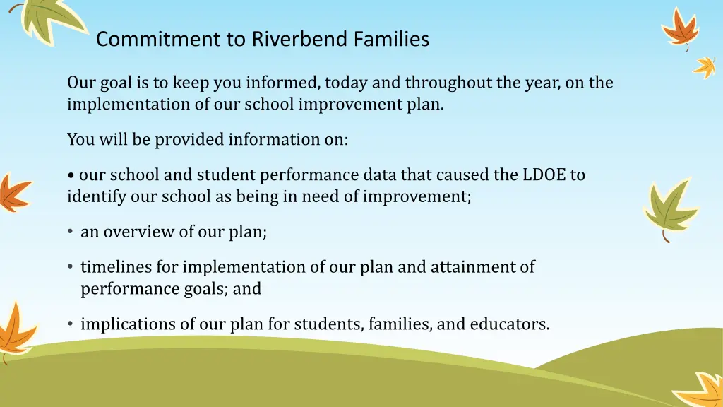 commitment to riverbend families