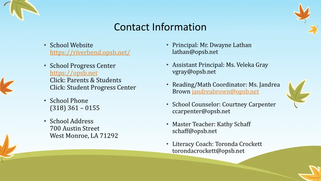 contact information