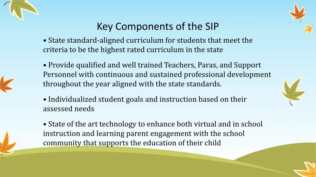 key components of the sip state standard aligned
