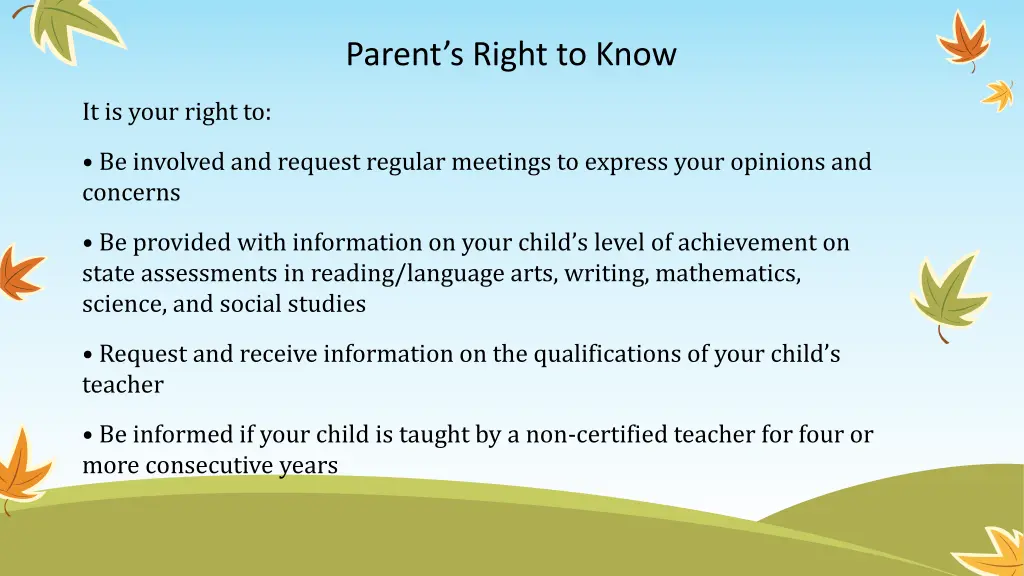 parent s right to know
