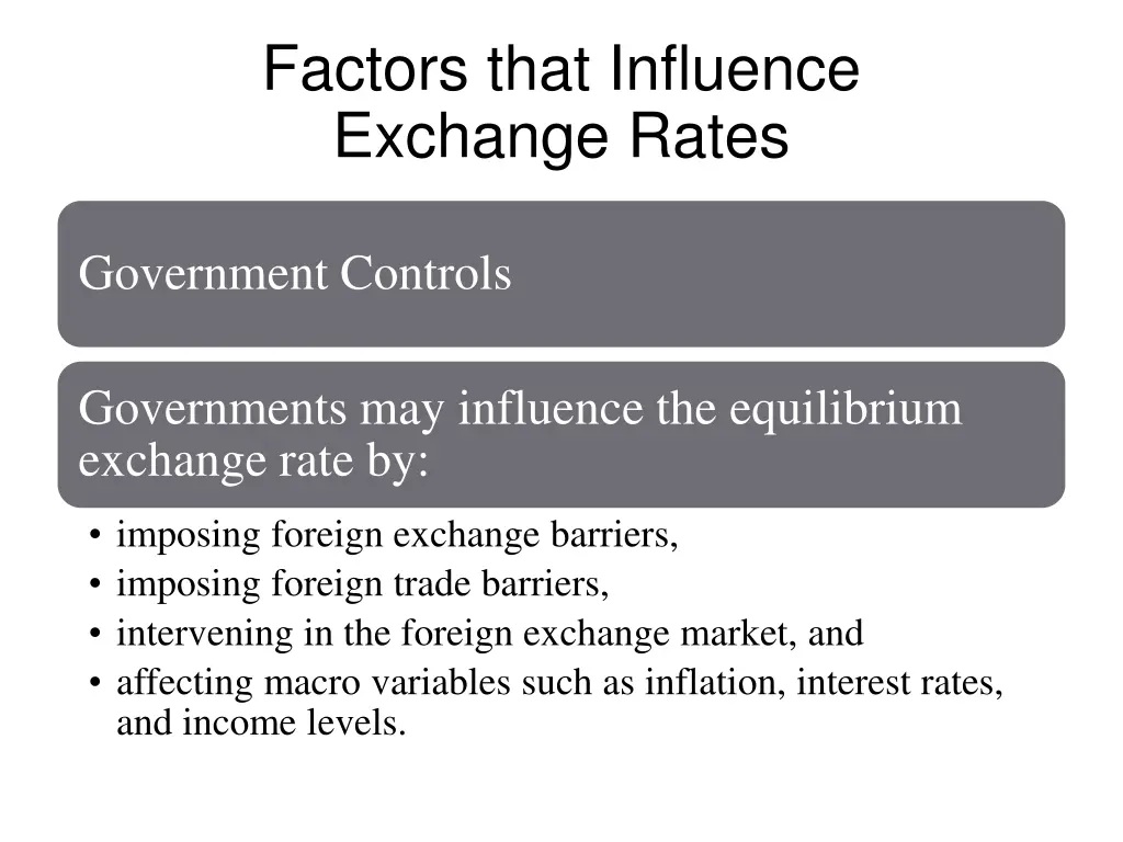 factors that influence exchange rates 5